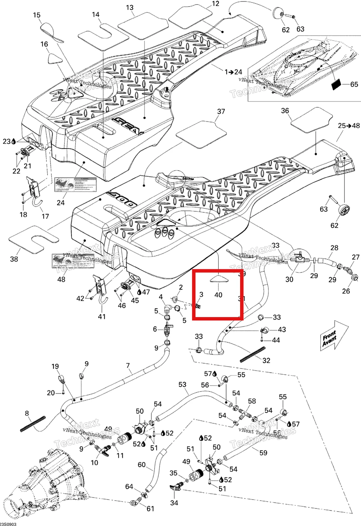 Деталь 291002666 на схеме узла 2009 Sea-Doo Wake PRO 215 Ballast Tank