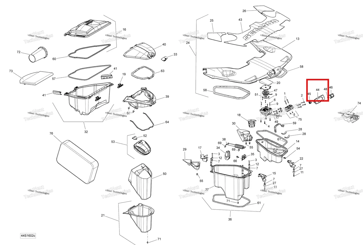 Деталь 291002725 на схеме узла 2016 Sea-Doo GTX Storage Compartments - Gtx Ltd Is 260