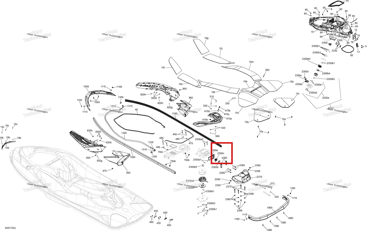 Схема применяемости: Кнопка Sea-Doo RXT (2016) (291002726)