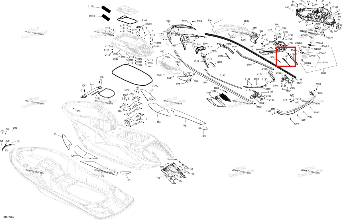 Деталь 291002742 на схеме узла 2017 Sea-Doo GTX Body - Gtx S 155, Gtx Ltd S 260
