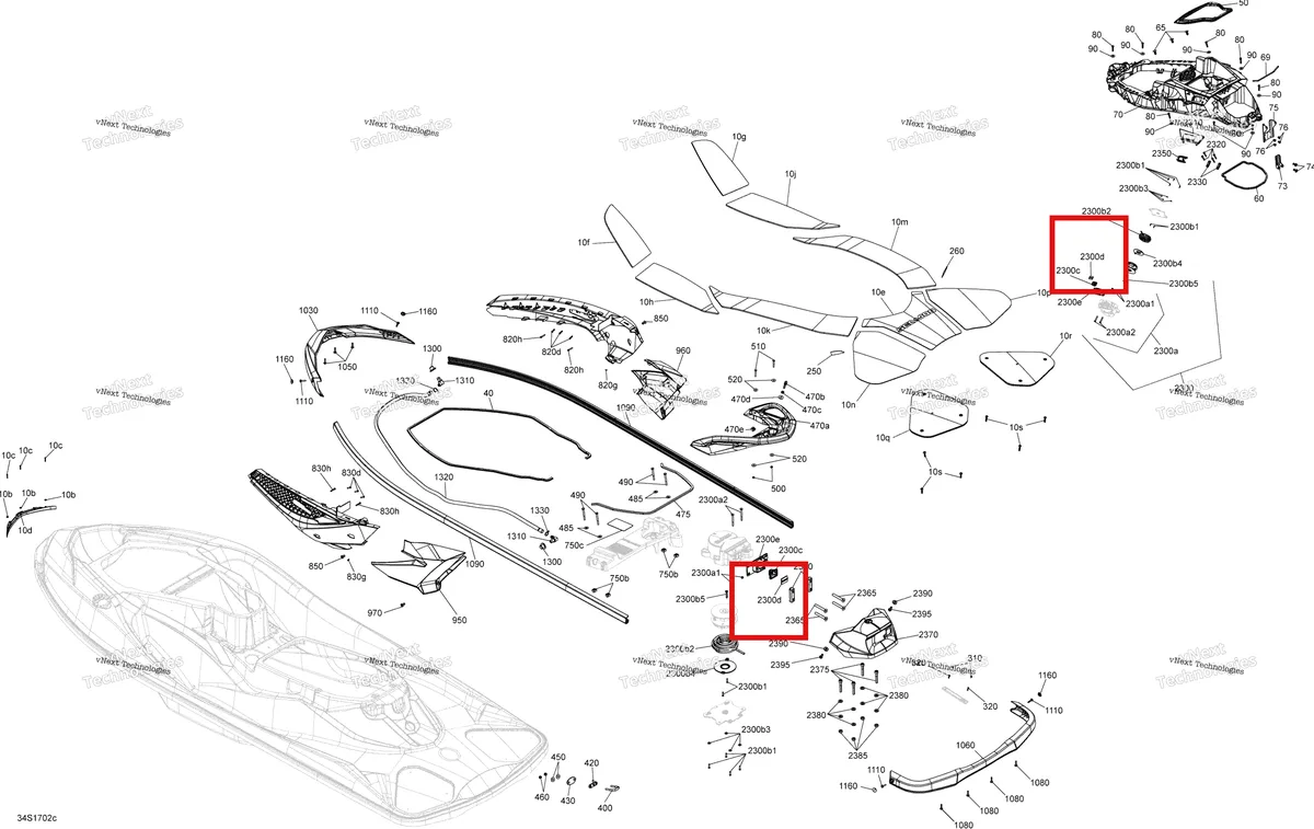 Схема применяемости: Кнопка крышка Sea-Doo RXT (2016) (291002754)