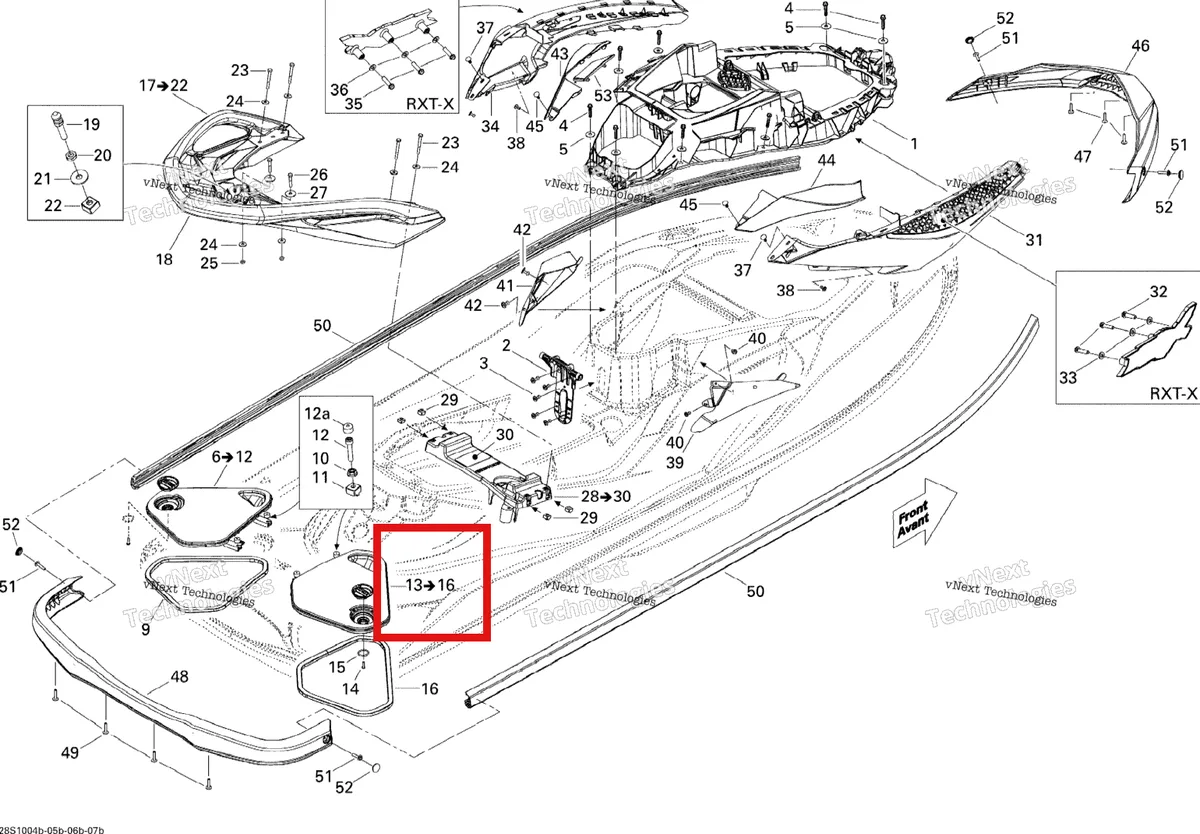 Деталь 291002858 на схеме узла 2010 Sea-Doo Wake PRO 215 Body, Rear View 2