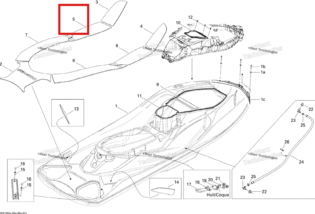 Деталь 291002963 на схеме узла 2010 Sea-Doo RXT-X and X RS 260 Body, Rear View 1