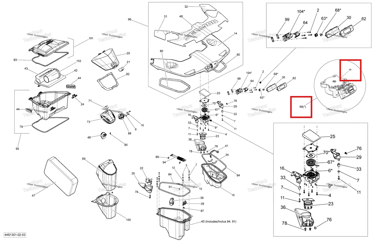 Деталь 291003022 на схеме узла 2013 Sea-Doo GTX LTD IS 260 Storage Compartments
