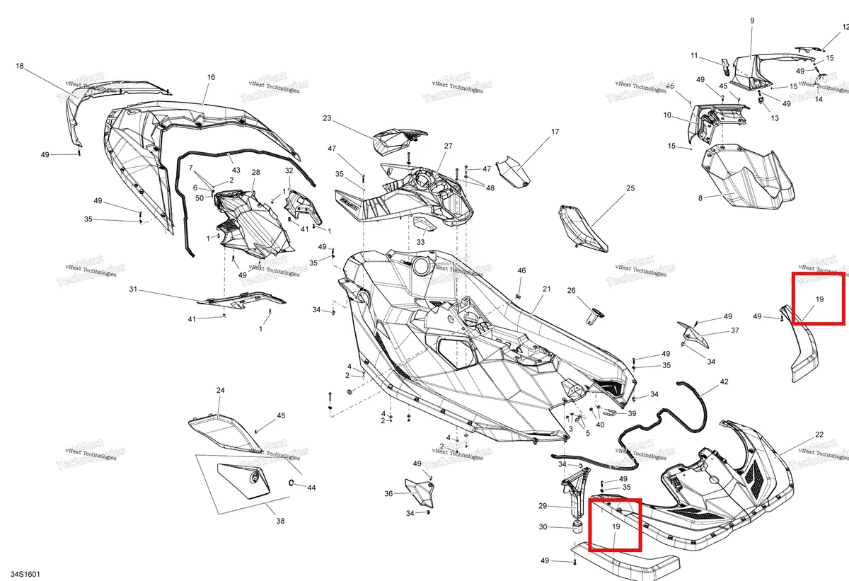 Деталь 291003380 на схеме узла 2016 Sea-Doo SPARK Body