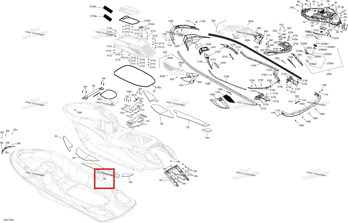 Деталь 291003465 на схеме узла 2017 Sea-Doo GTX Body - Gtx S 155, Gtx Ltd S 260