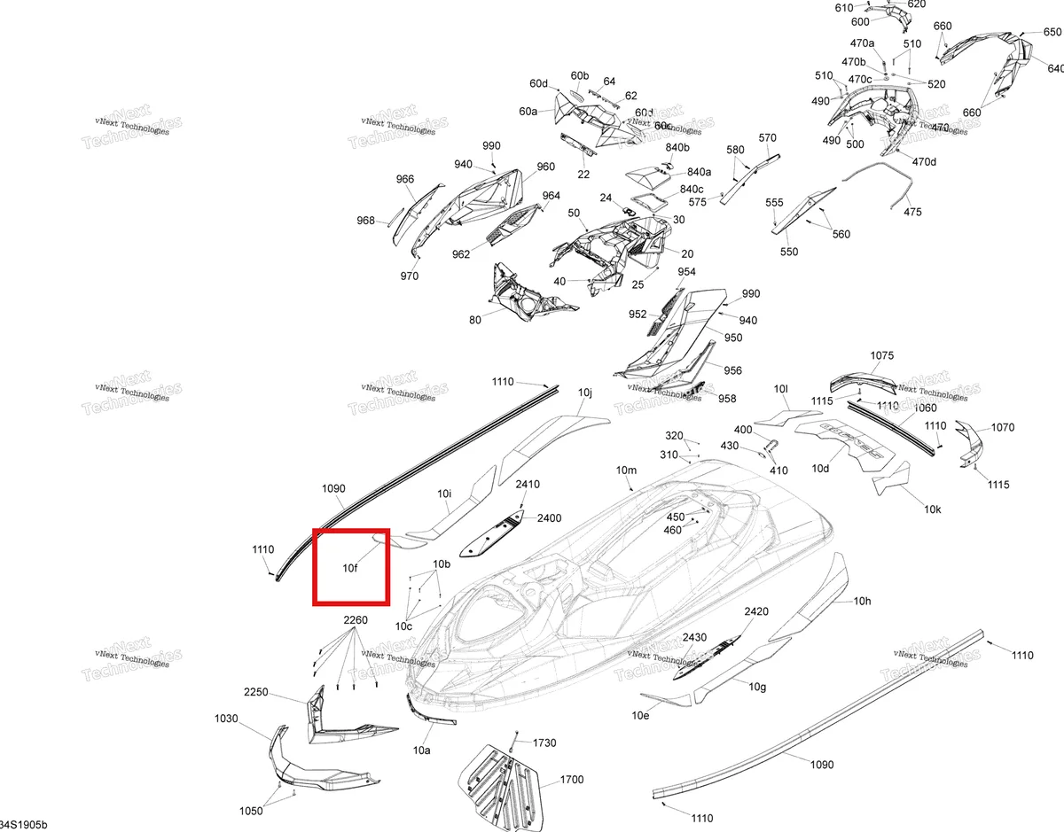 Деталь 291003588 на схеме узла 2019 Sea-Doo GTR 230 Body - Package X