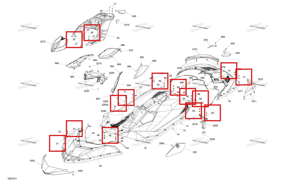 Деталь 291003880 на схеме узла 2023 Sea-Doo SPARK 60, 2022 Body - System