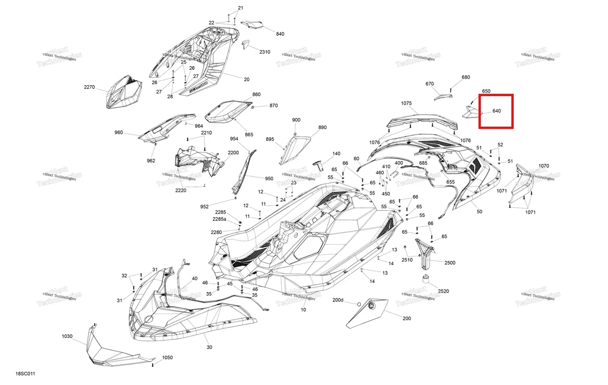 Деталь 291003883 на схеме узла 2023 Sea-Doo SPARK 60, 2022 Body - System