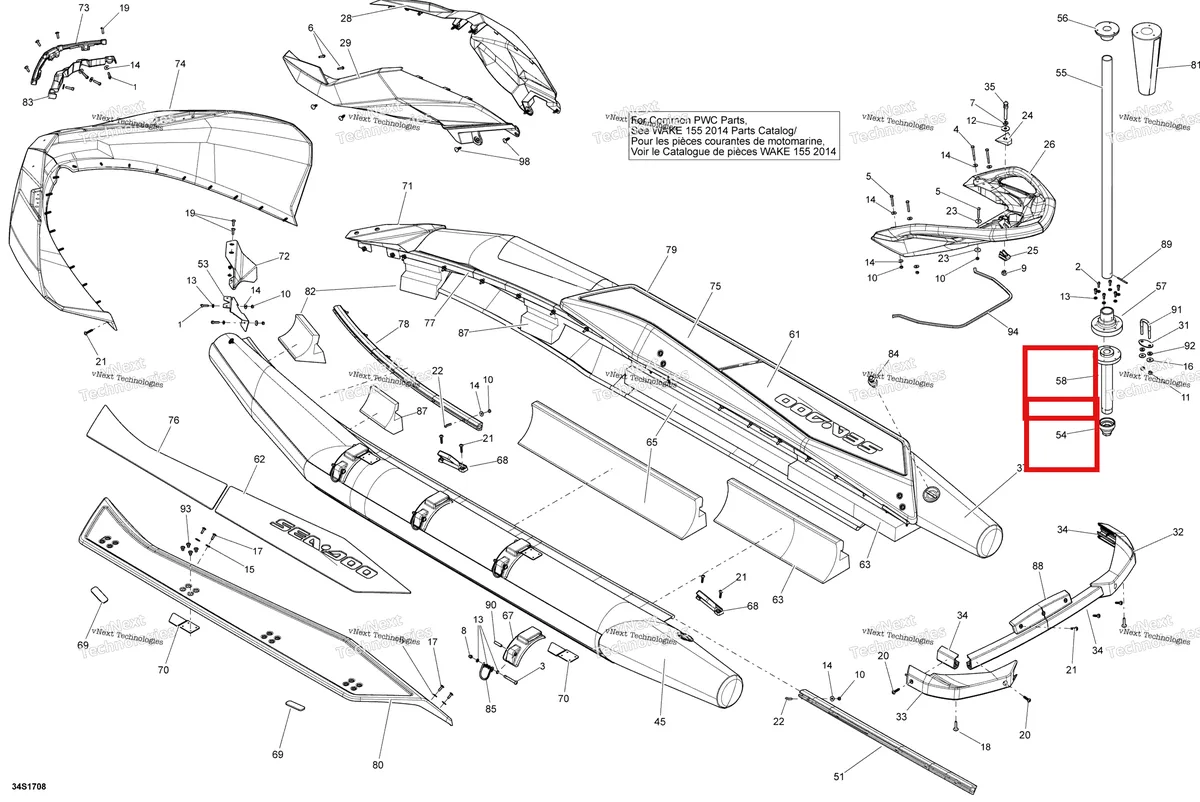 Деталь 291003969 на схеме узла 2018 Sea-Doo SAR 155 Body