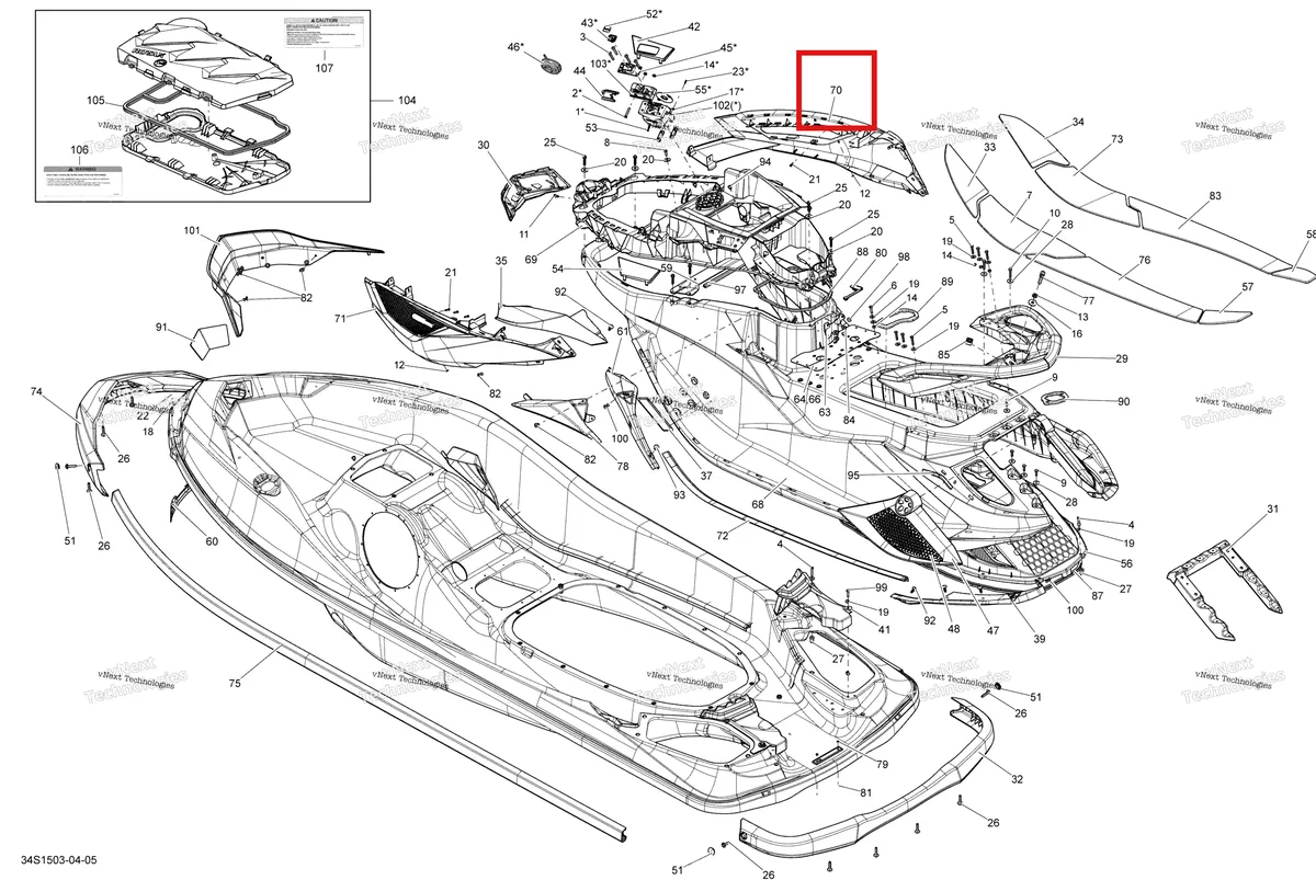 Деталь 291004083 на схеме узла 2015 Sea-Doo RXT-X AS 260 & RS Body