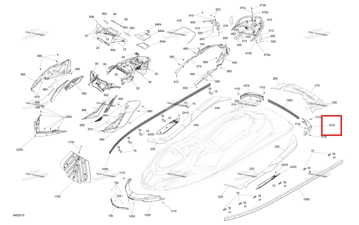 Деталь 291004278 на схеме узла 2020 Sea-Doo RXP 300 Body