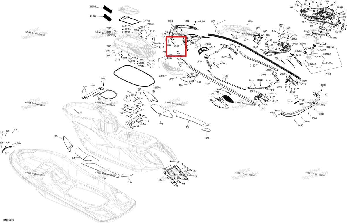 Деталь 291004280 на схеме узла 2017 Sea-Doo GTX Body - Gtx S 155, Gtx Ltd S 260