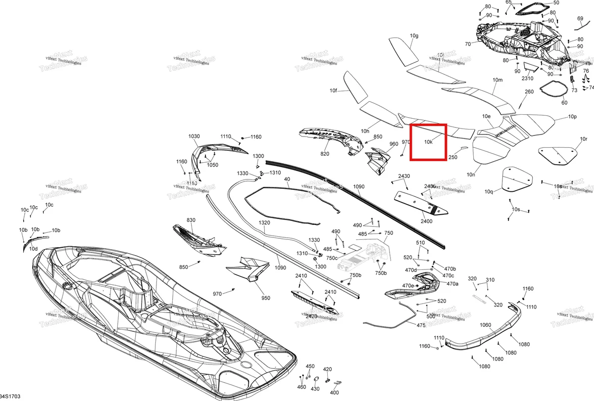 Схема применяемости: Carpet Sea-Doo RXT (2016) (291004289)
