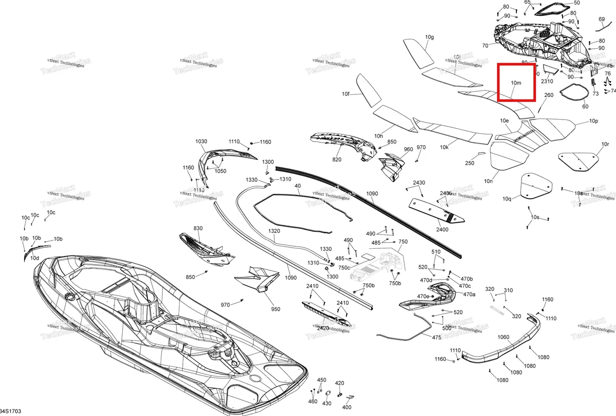 Схема применяемости: Carpet Sea-Doo RXT (2016) (291004290)
