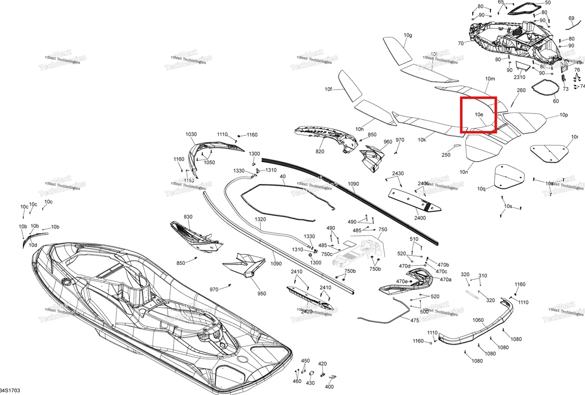 Схема применяемости: Carpet Sea-Doo RXT (2016) (291004291)