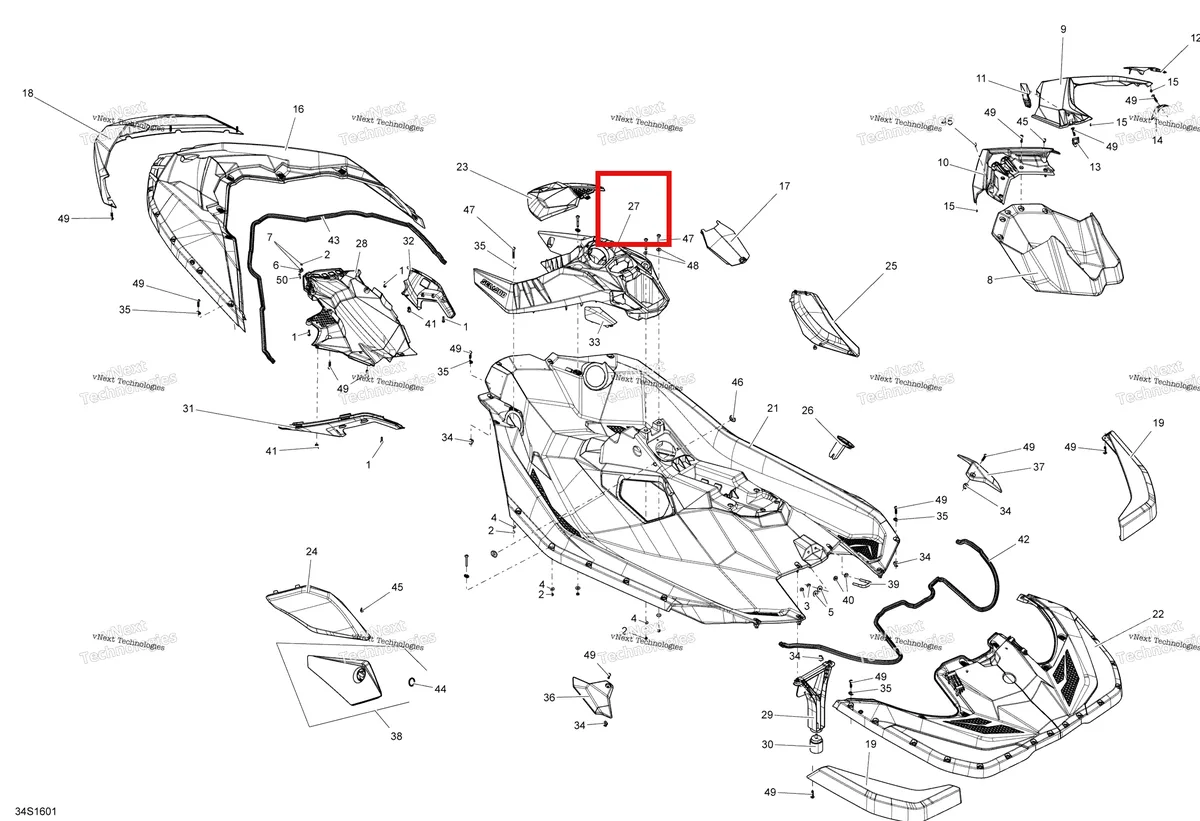 Схема применяемости: Консоль Sea-Doo Spark (2016) (291004303)