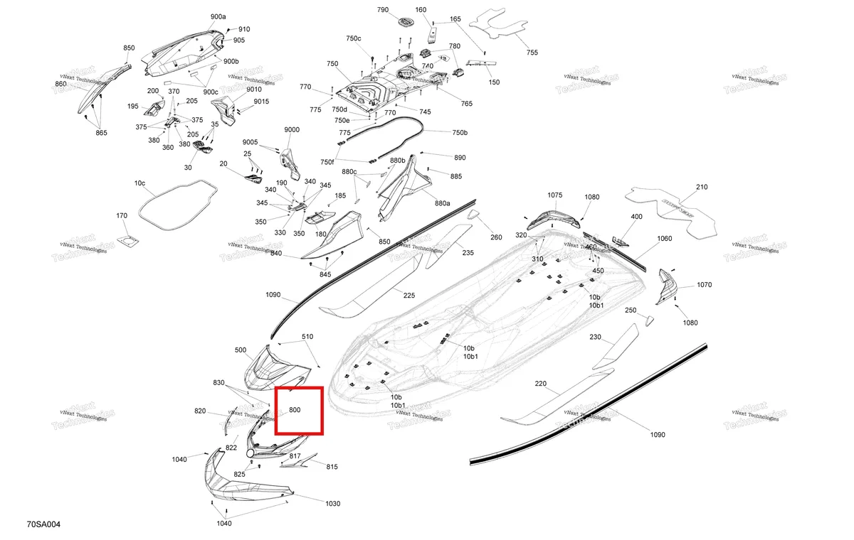 Деталь 291004454 на схеме узла 2021 Sea-Doo GTX 300 Body - System