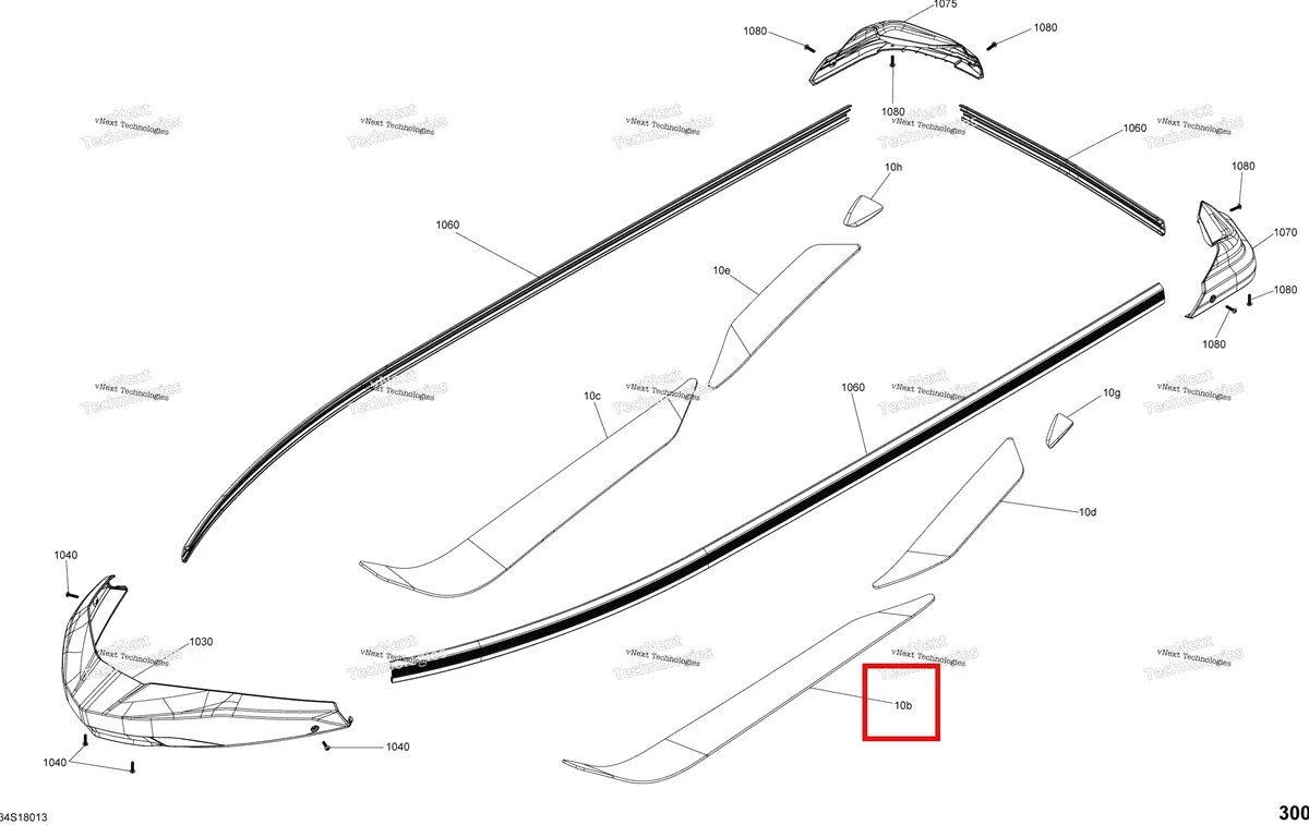 Деталь 291004510 на схеме узла 2018 Sea-Doo GTX 155 Body Hull Part - Gtx Package Std
