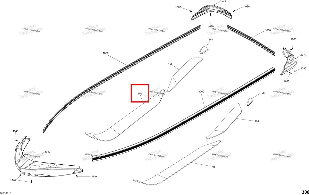 Деталь 291004511 на схеме узла 2018 Sea-Doo GTX 155 Body Hull Part - Gtx Package Std