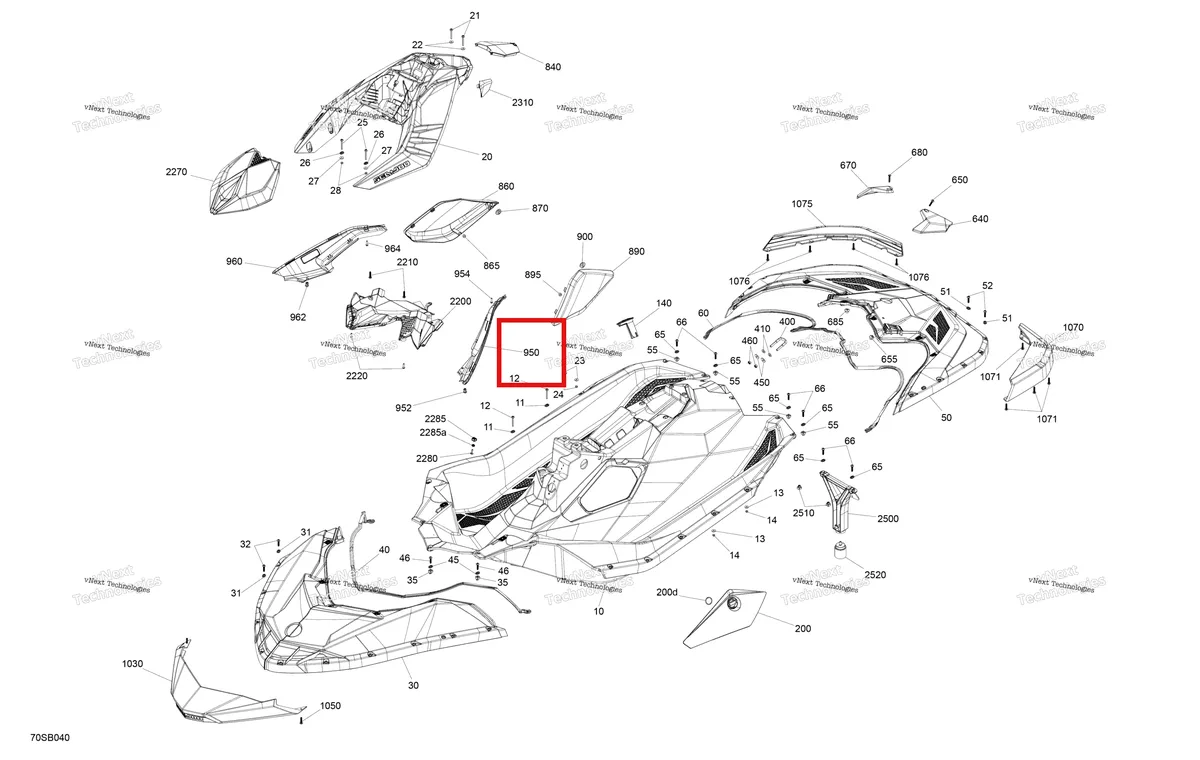 Деталь 291004524 на схеме узла 2022 Sea-Doo SPARK 900 ACE Body - System