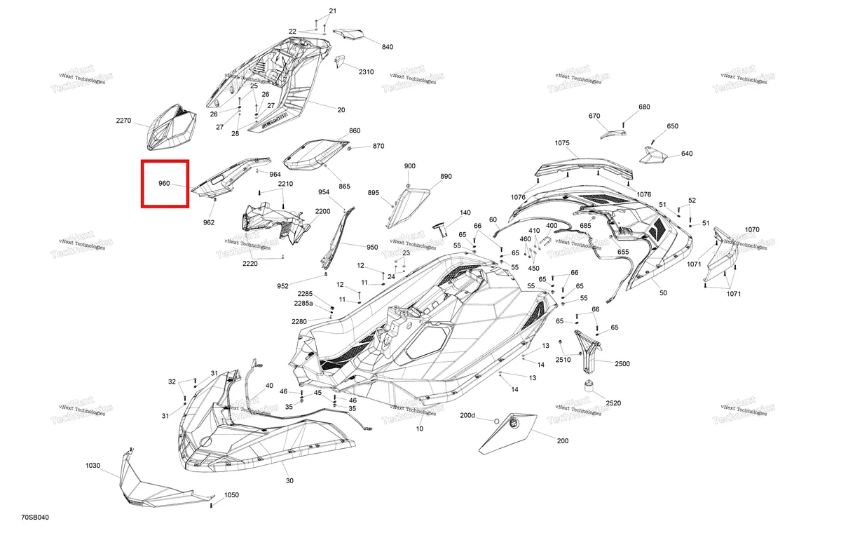 Схема применяемости: Bright белый правый панель облицовка Sea-Doo Spark 900 ACE (2018) (291004525)