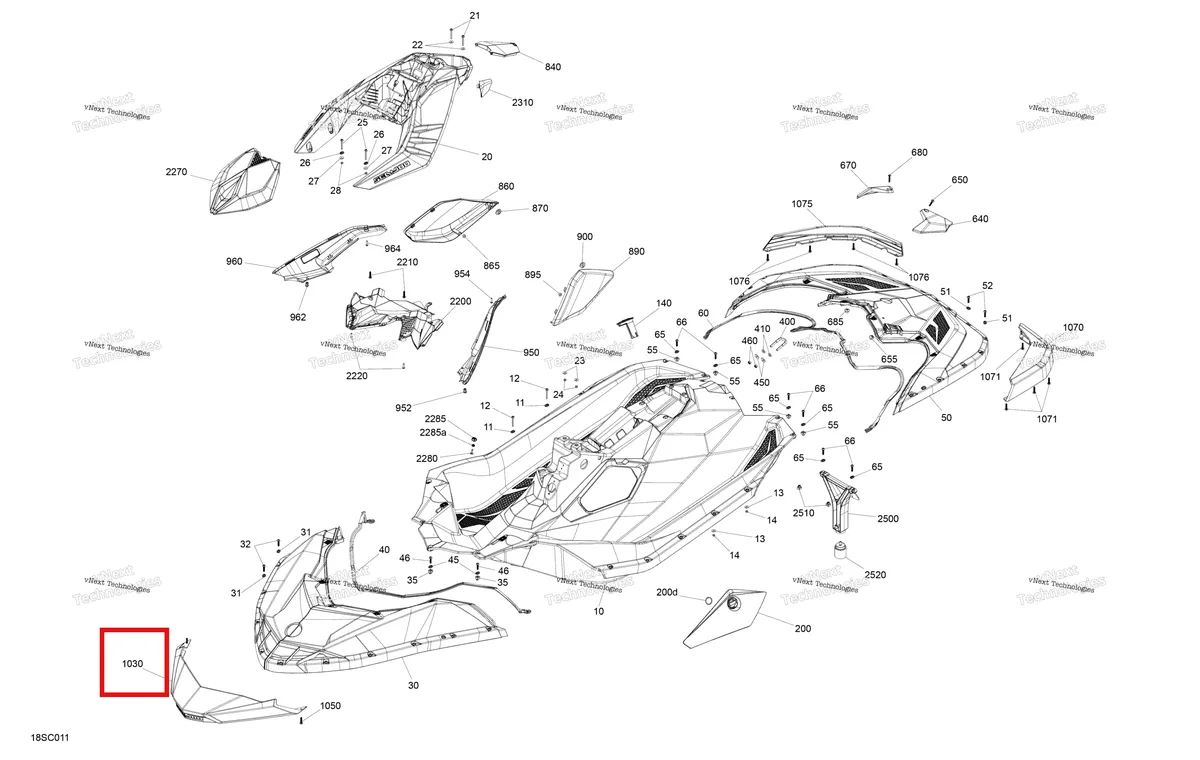Деталь 291004567 на схеме узла 2023 Sea-Doo SPARK 60, 2022 Body - System