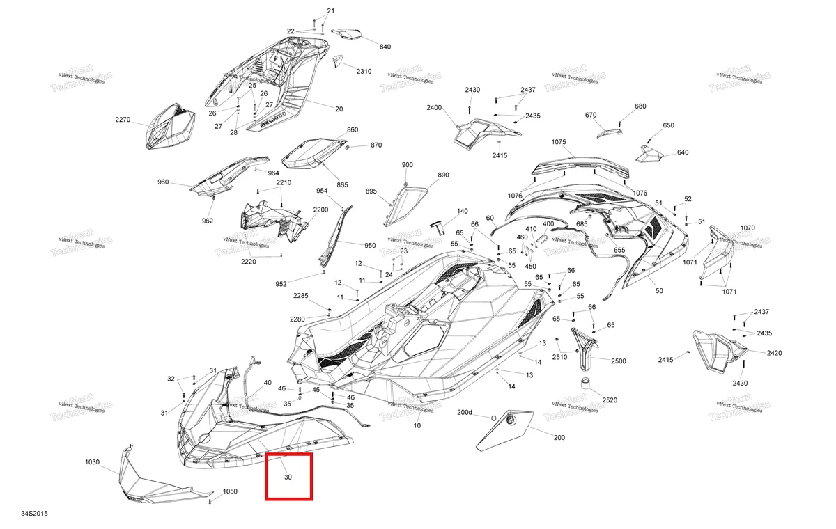 Деталь 291004584 на схеме узла 2020 Sea-Doo SPARK TRIXX Body