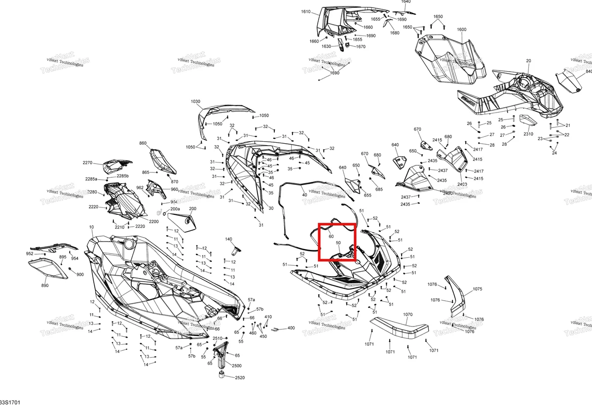 Деталь 291004589 на схеме узла 2017 Sea-Doo SPARK Body - All Models