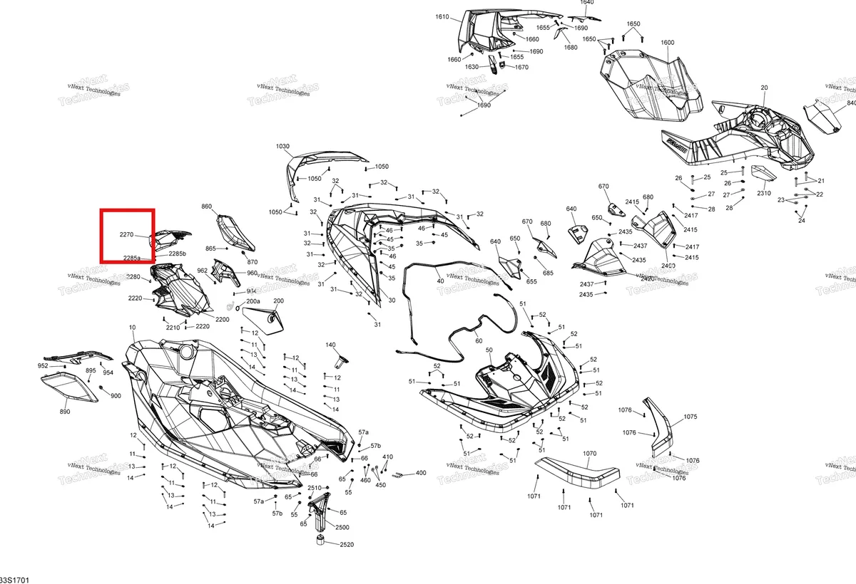 Деталь 291004591 на схеме узла 2017 Sea-Doo SPARK Body - All Models