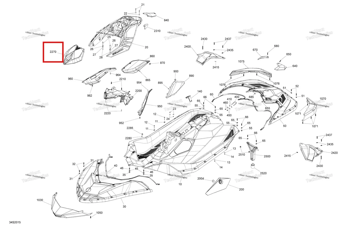 Схема применяемости: Dragon красный передний облицовка Package Trixx Sea-Doo Spark 900 HO ACE (2018) (291004594)
