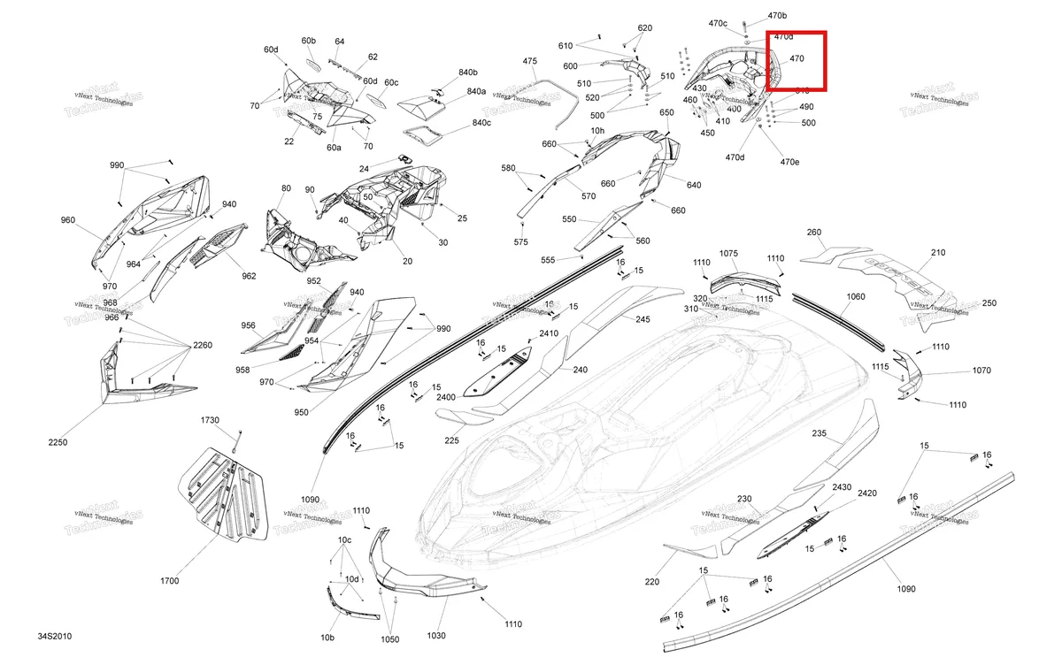 Деталь 291004620 на схеме узла 2020 Sea-Doo RXP 300 Body