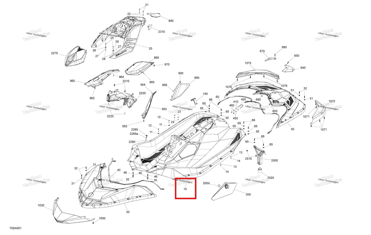 Деталь 291004646 на схеме узла 2021 Sea-Doo SPARK 900 ACE Body - System