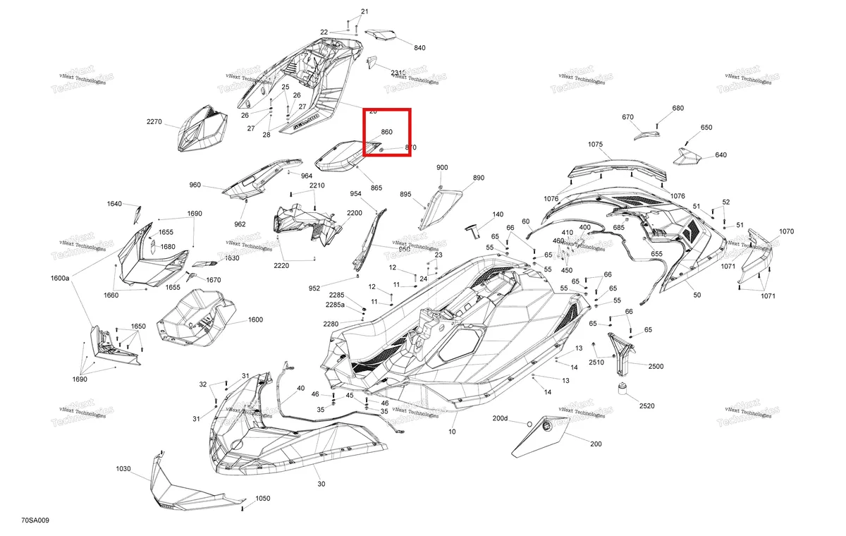 Деталь 291004732 на схеме узла 2021 Sea-Doo SPARK 900 HO ACE Body - System