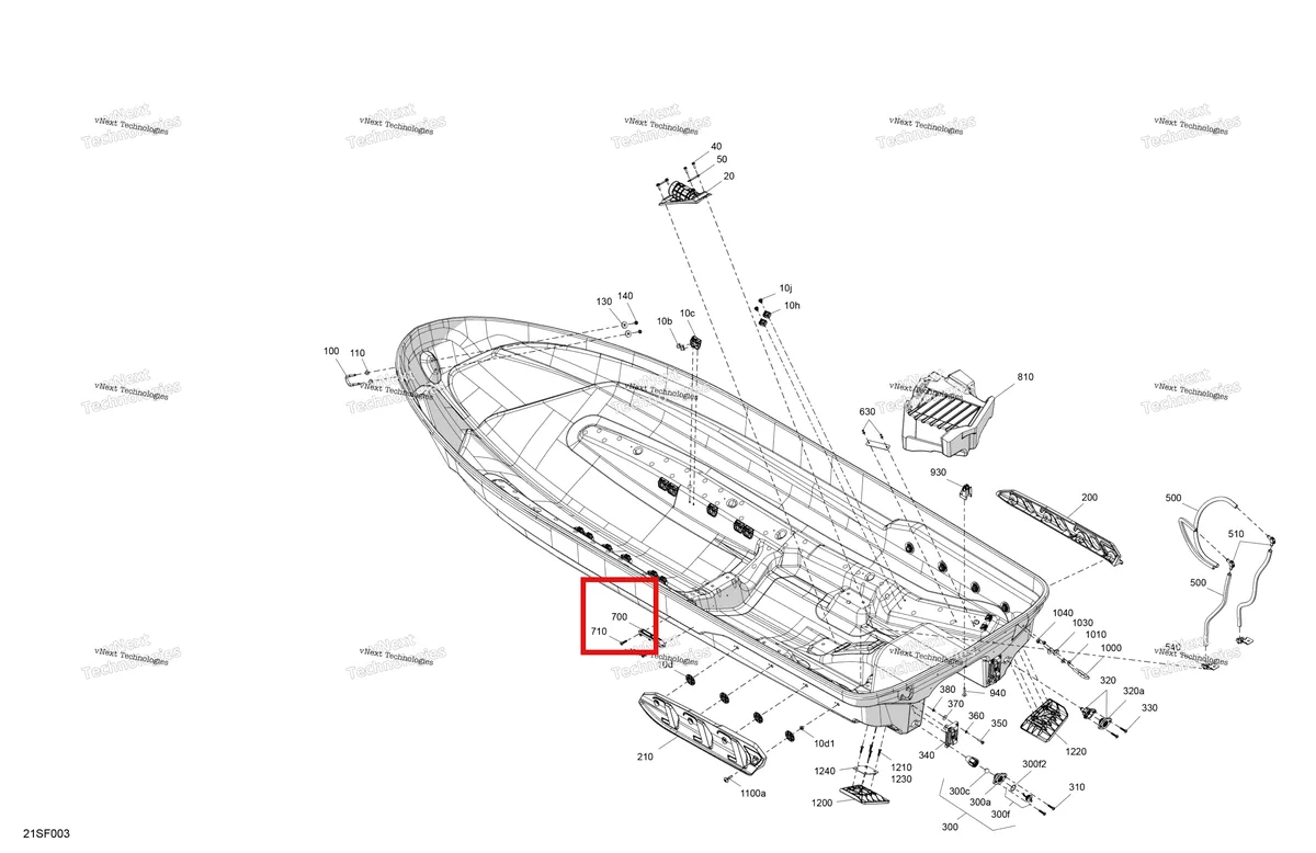 Деталь 291004769 на схеме узла 2026 Sea-Doo WAKE - 230 - PRO - 13TA - Northern Lichen - Audio Body - Hull