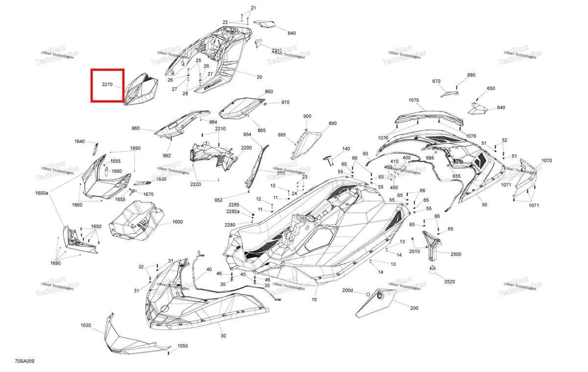 Деталь 291004981 на схеме узла 2021 Sea-Doo SPARK 900 HO ACE Body - System