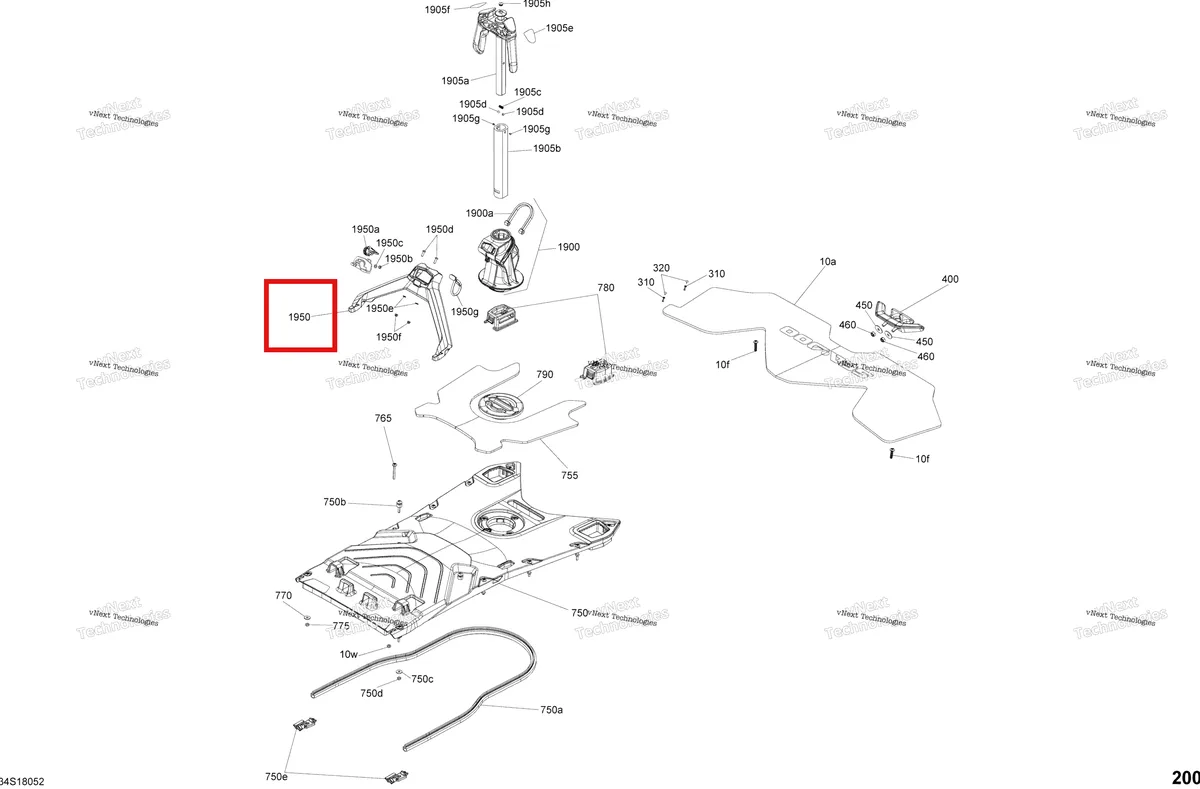 Деталь 291004995 на схеме узла 2018 Sea-Doo WAKE PRO 230 Body Rear Part - Wake Package Pro