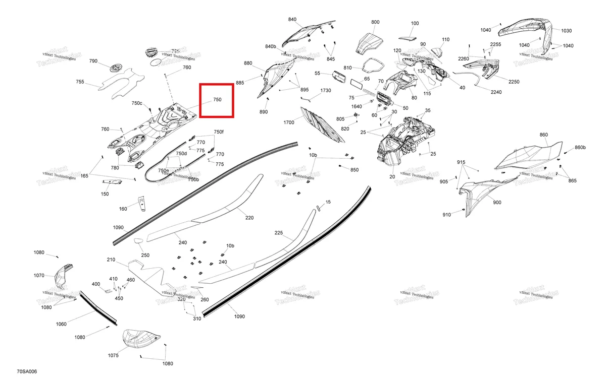 Деталь 291005049 на схеме узла 2021 Sea-Doo GTI 90 Body - System