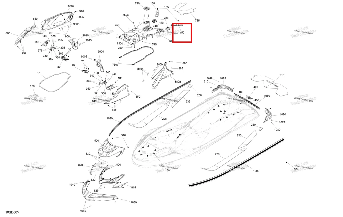 Деталь 291005176 (Левый регулировочная шайба Sea-Doo GTX 300 (2020) (291005176)) на схеме узла 2024 Sea-Doo GTX 300 - 15RE - STD package - Blue Abyss Body - System