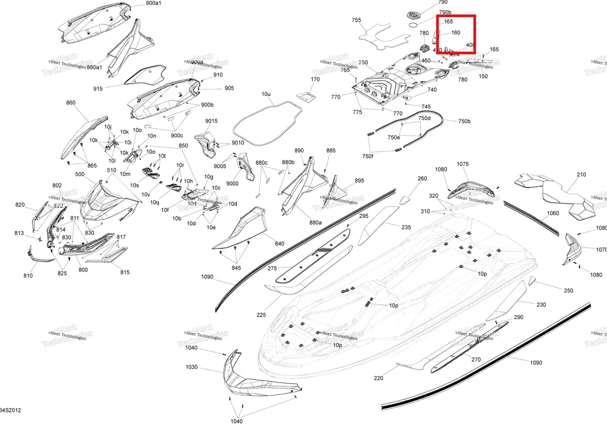 Деталь 291005177 (Правый регулировочная шайба Sea-Doo GTX 300 (2020) (291005177)) на схеме узла 2020 Sea-Doo RXT 300 Body