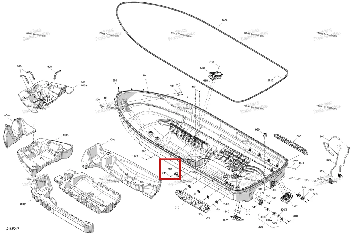 Деталь 291005240 на схеме узла 2026 Sea-Doo WAKE - 170 - BASE - 35TA - Northern Lichen - Audio Body - Hull