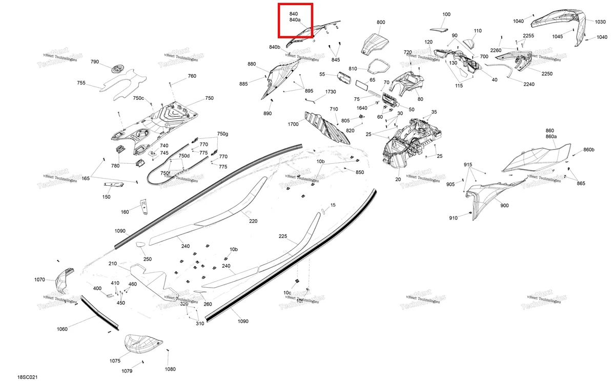 Деталь 291005300 на схеме узла 2023 Sea-Doo GTI SE 130 Body - System