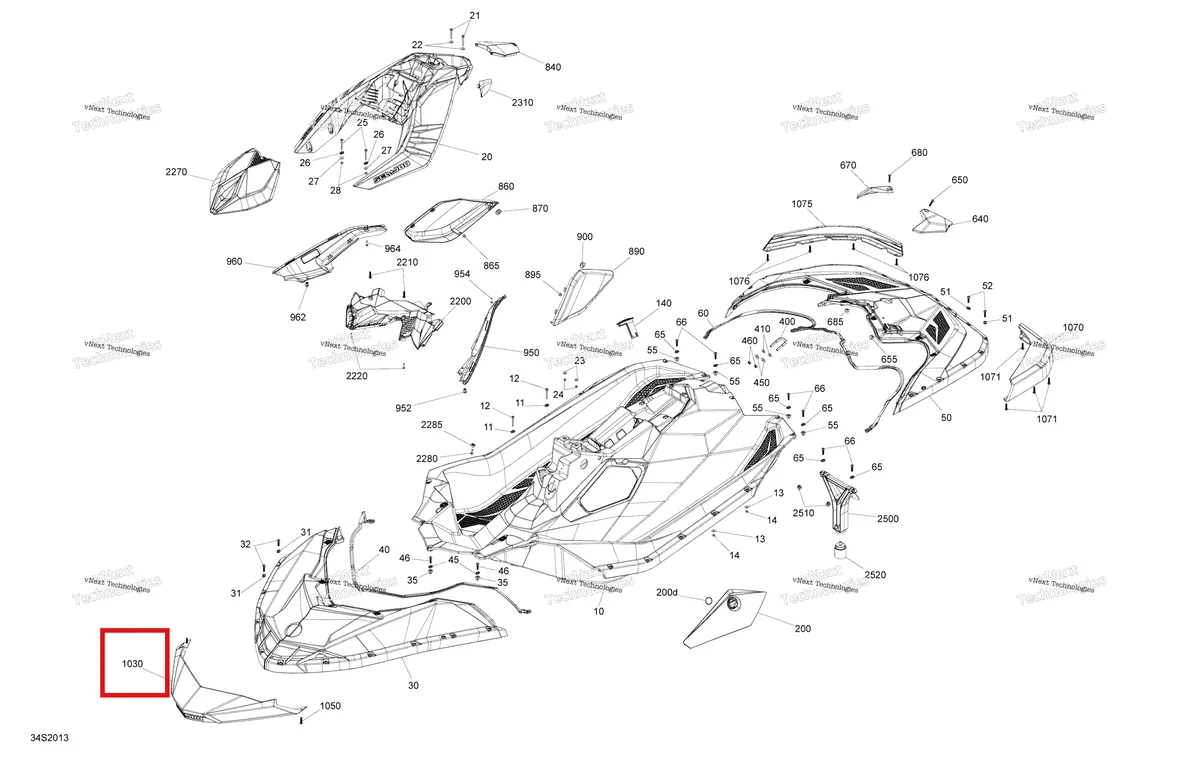Деталь 291005402 на схеме узла 2020 Sea-Doo SPARK 900 ACE Body