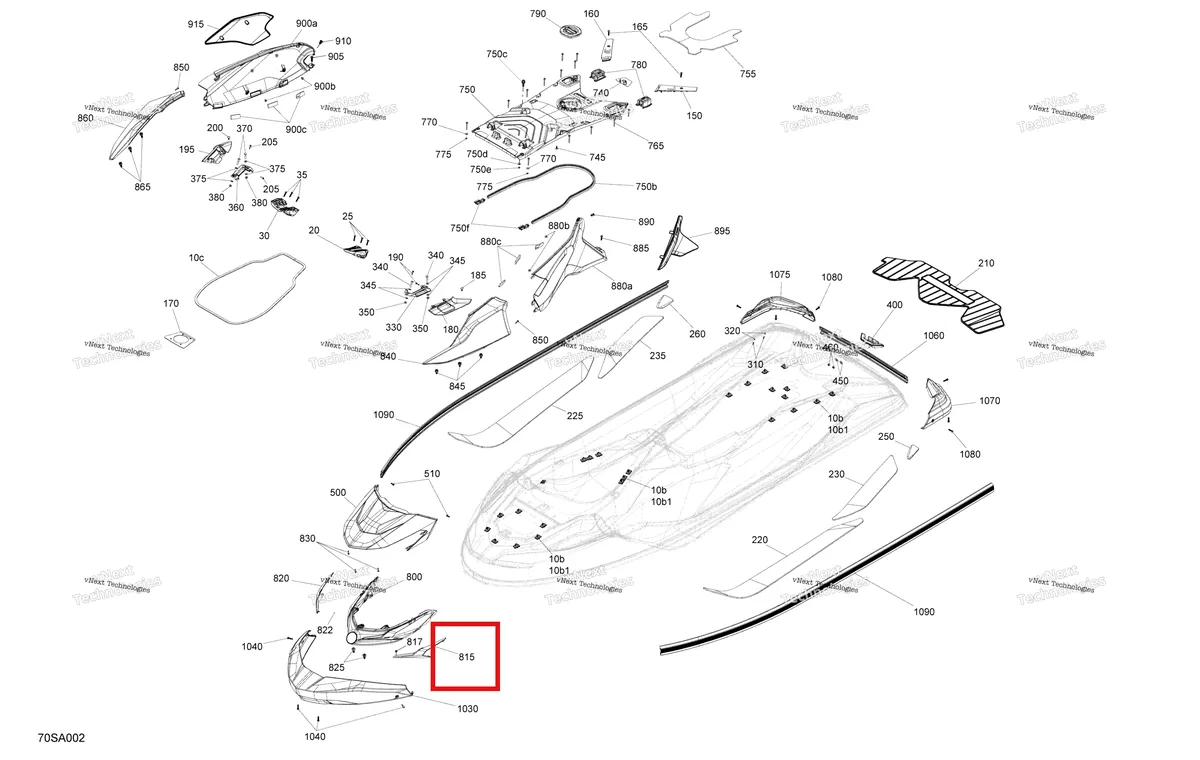 Деталь 291005449 на схеме узла 2021 Sea-Doo GTX LIMITED 300 Body - System