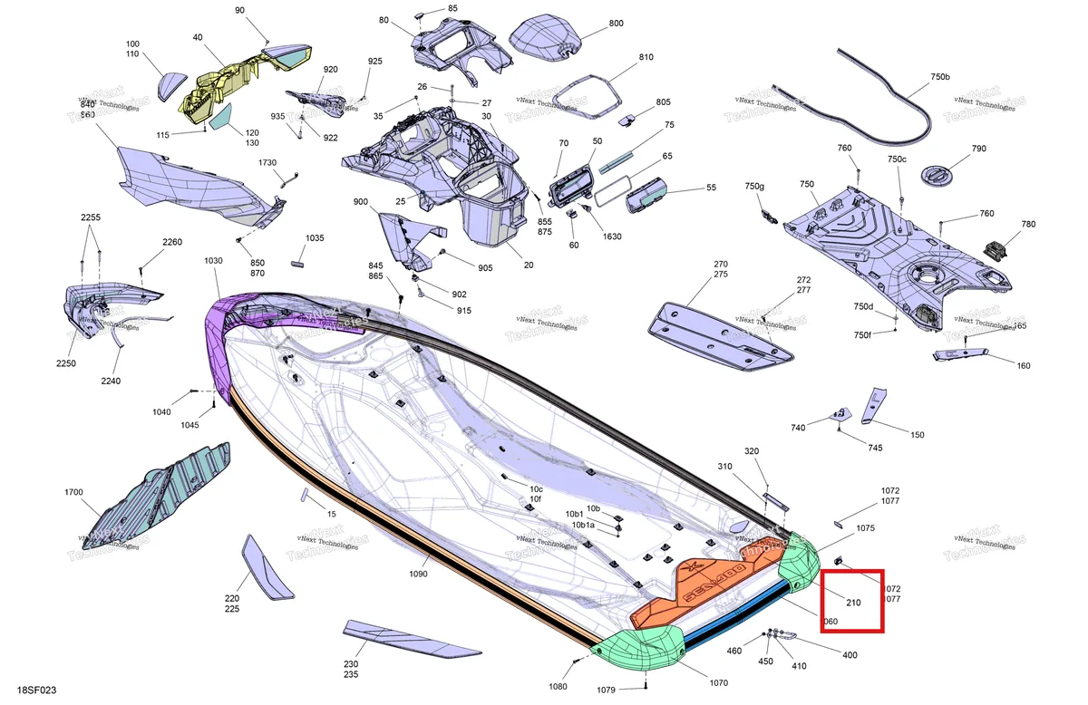 Деталь 291005465 на схеме узла 2026 Sea-Doo RXP - 325 - X - 23TE - Ice Metal - Audio Body - System
