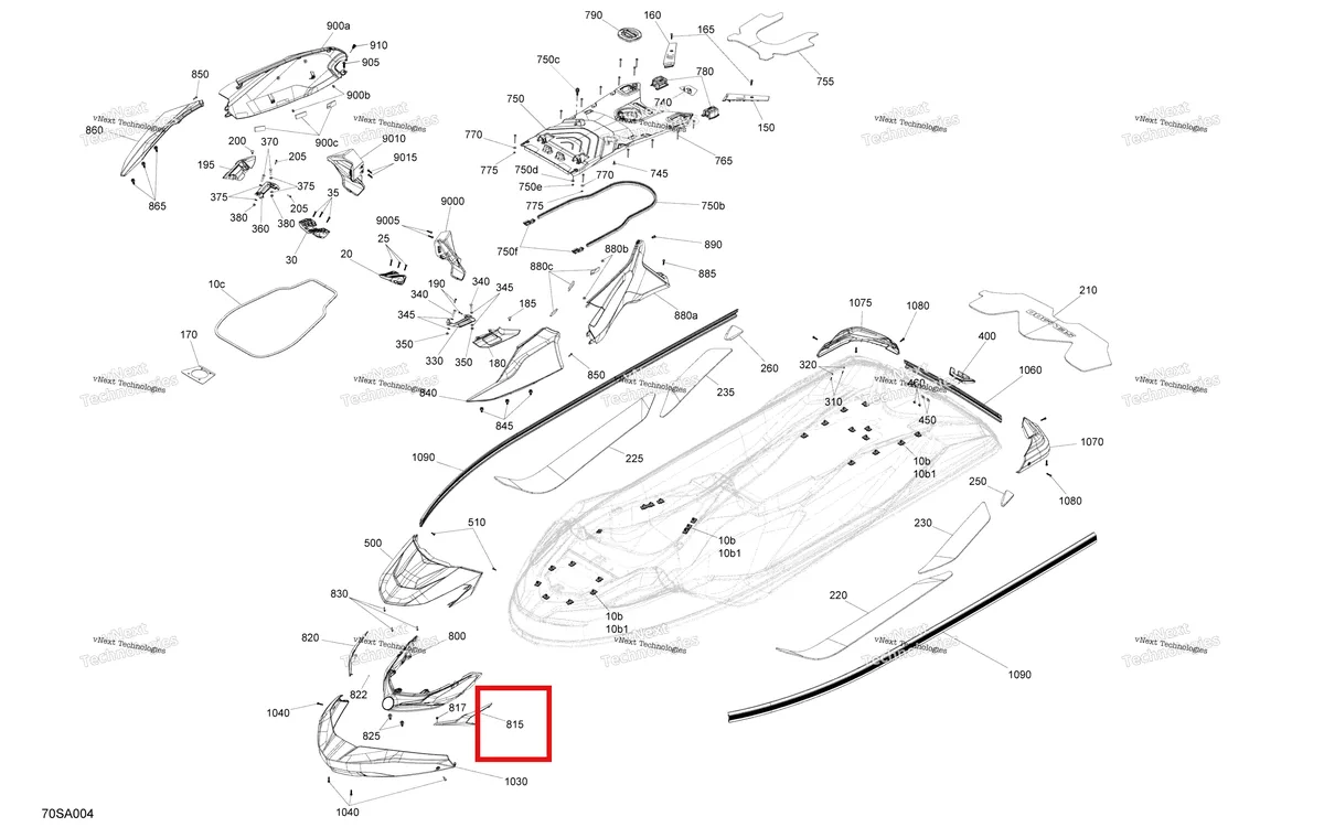 Деталь 291005494 на схеме узла 2021 Sea-Doo GTX 300 Body - System