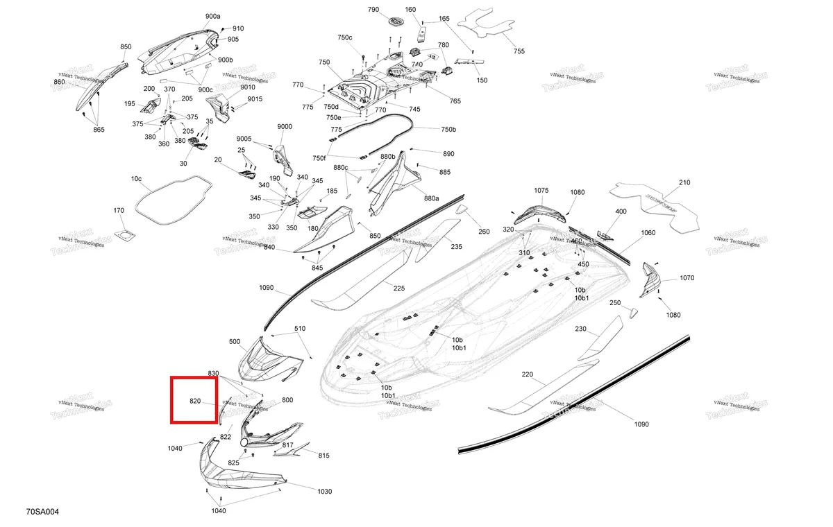 Деталь 291005495 на схеме узла 2021 Sea-Doo GTX 300 Body - System