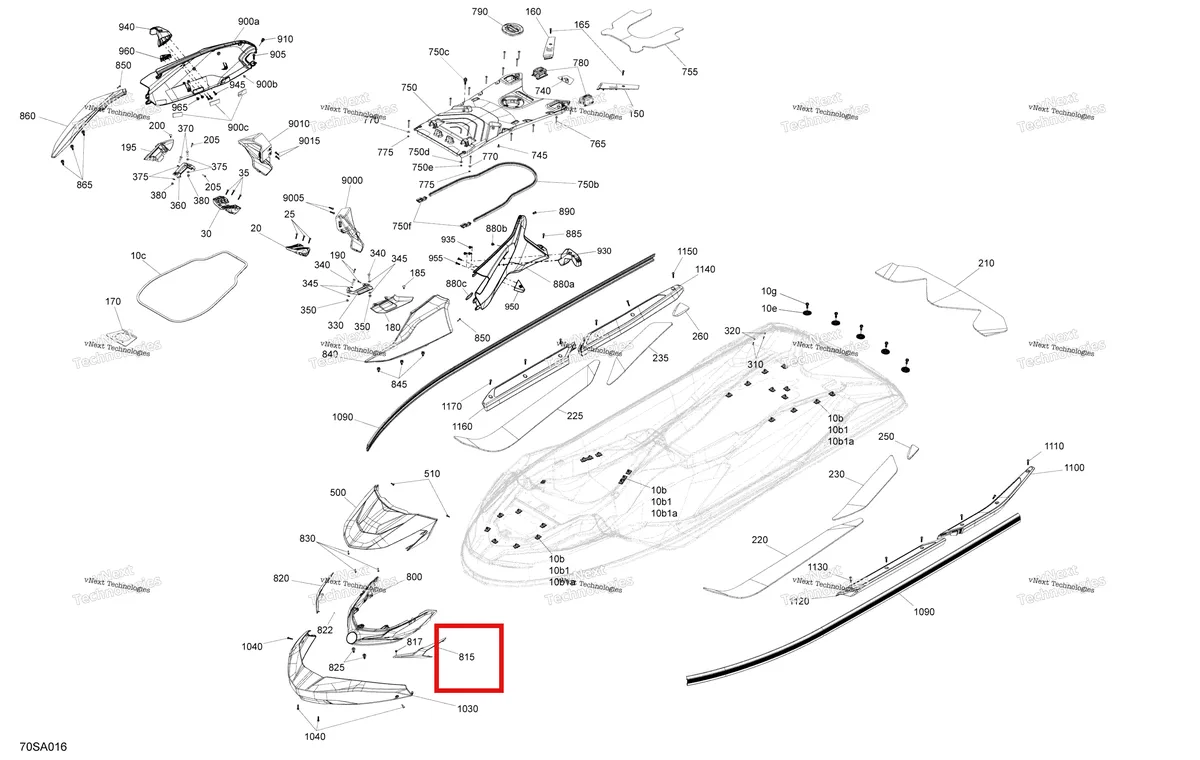 Деталь 291005529 на схеме узла 2021 Sea-Doo FISH PRO 170 Body - System