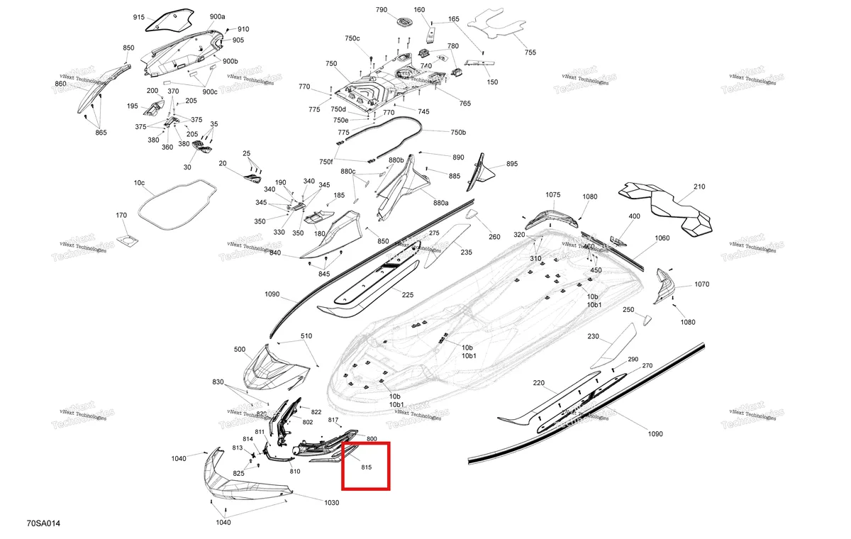 Деталь 291005545 на схеме узла 2021 Sea-Doo RXT X 300 Body - System