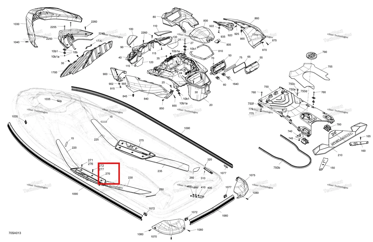 Деталь 291005608 на схеме узла 2021 Sea-Doo RXP X 300 Body - System